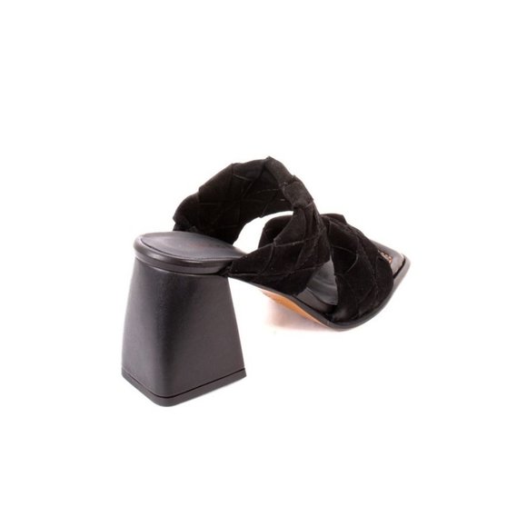 Laura Bellariva 7908 Black Suede / Leather Heel Sandals - Picture 4 of 8